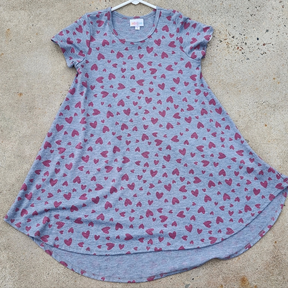 Girls LuLaRoe heart dress size 8